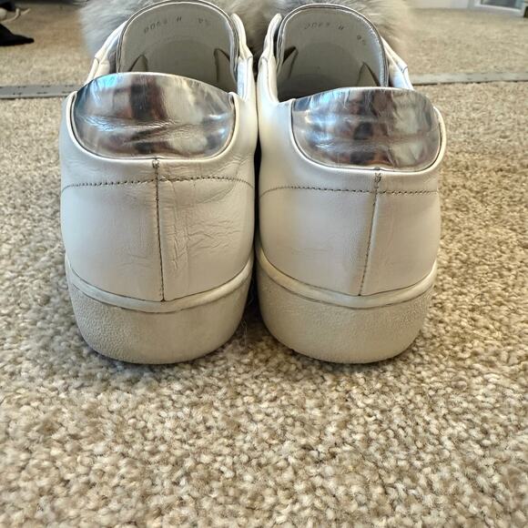 Here/Now 9.5  fox fur Pom Pom platform sneakers 2527 - Picture 4 of 8